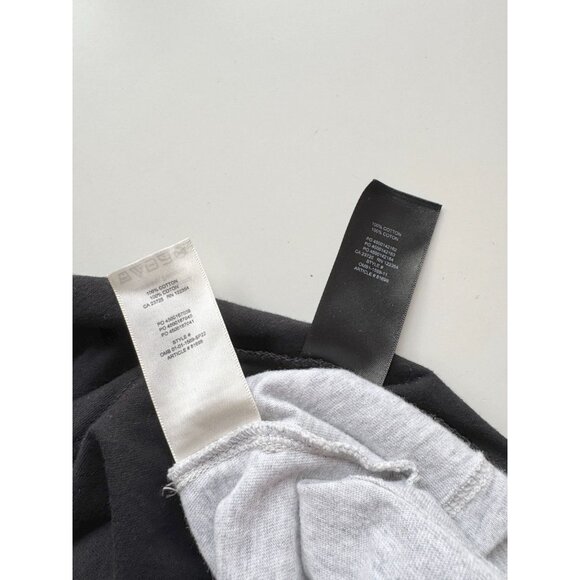 Lot of 2 Aritzia BABATON Black Grey Cotton Jersey Shoulder Pad T-Shirts, Size L - Picture 8 of 14
